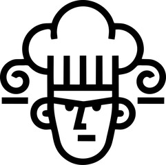 Abstract chef portrait wearing a toque