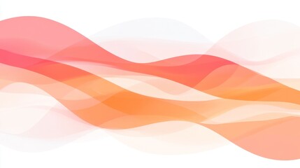 Abstract Wave Design with Soft Colors on red background