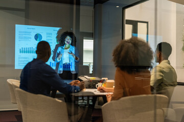 Enthusiastic financial expert presenting solutions