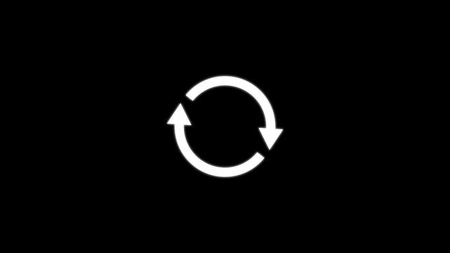 Recycle symbol, two arrow circle cycle rotating. reload, rotation