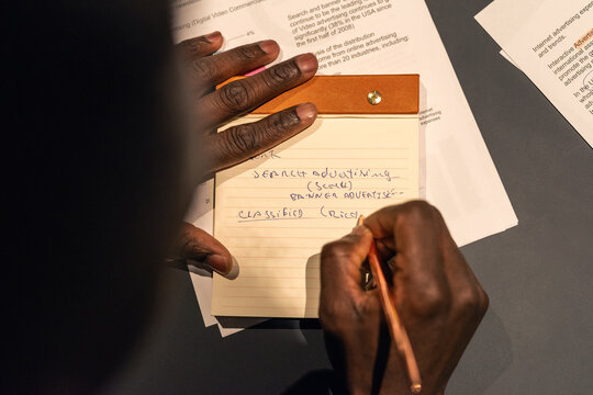 Man taking notes