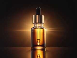Naklejka premium Amber glass bottle with dropper