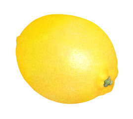 Watercolor fresh lemon illustration. Whole citrus fruit on white background.
