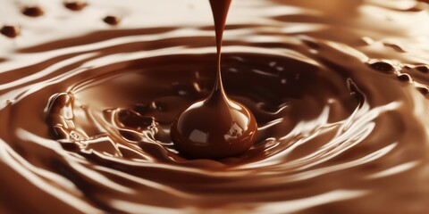 Chocolate pouring over dessert