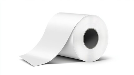 High Resolution Roll of White Paper Mockup Realistic Studio Photography Clean Blank Template for Branding and Design Projects Perfect for Presentation and Advertising    