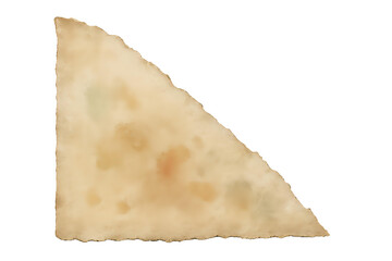 Torn paper with subtle watercolor stains, transparent background, isolated