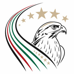 Naklejka premium This wild bald eagle vector illustration features its powerful head as a symbol of American freedom with a feather and wing design