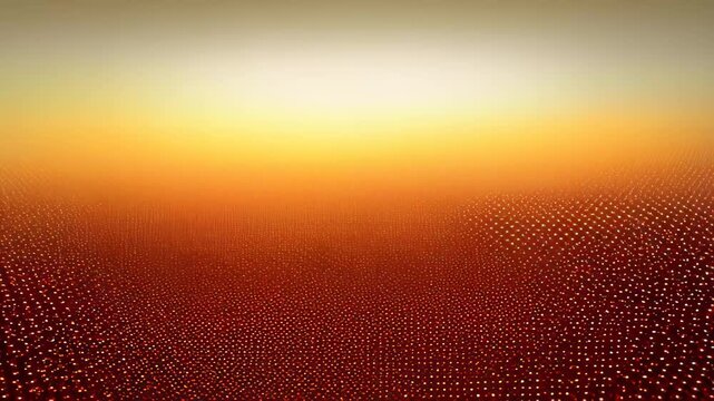 Golden pointillist texture fades into soft gradient of amber and cream, glowing gently with intricate dot patterns across the surface. Concept of abstract detail and artistic light expression