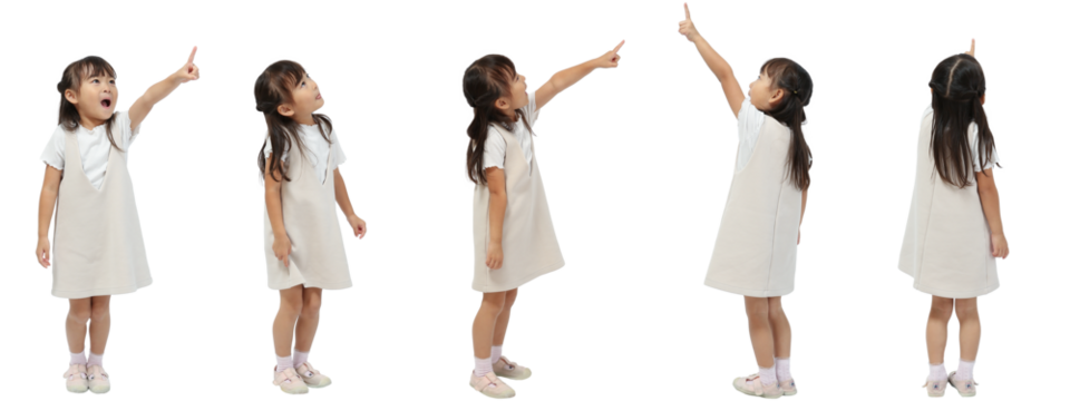 指をさす女の子