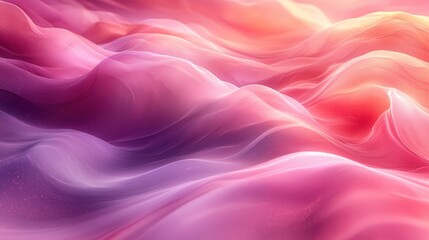 Obraz premium Flowing ethereal waves with a gradient of pink, orange and purple tones