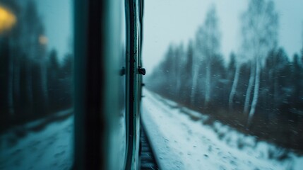 Winter Train Journey, Moody Atmosphere, Travel Blog Background