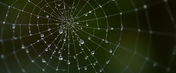 spider web with drops of water on it
