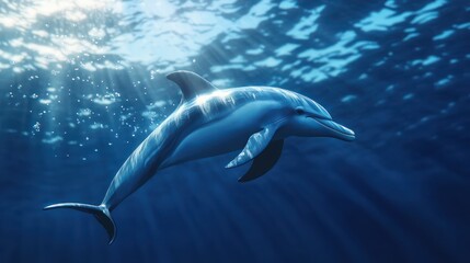 Dolphin swimming underwater