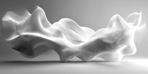 White Abstract 3D Rendered Sculpture