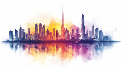 Obraz premium vibrant city skyline