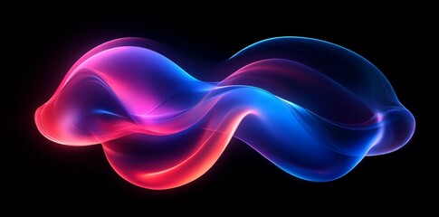 Abstract swirling blue red light waves