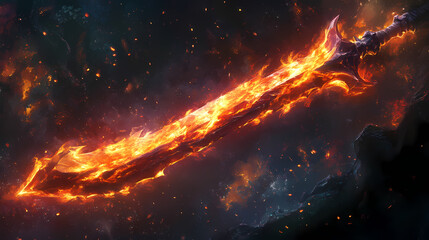 illuminates flaming sword