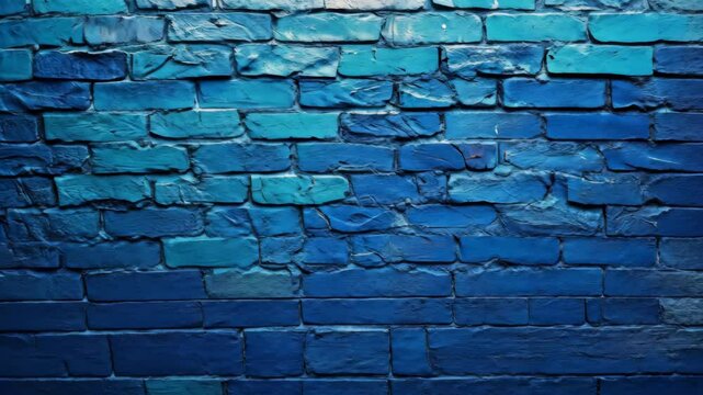 Blue brick wall texture, ombre effect, various shades