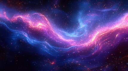 ピンクとブルーが輝く幻想的なエネルギーの波紋風景宇宙空間ファンタジースピリチュアル空間
