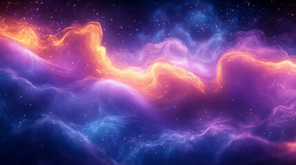 ピンクとブルーが輝く幻想的なエネルギーの波紋風景宇宙空間ファンタジースピリチュアル空間

