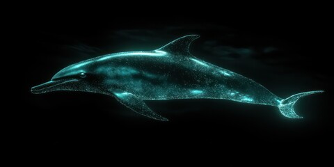 Naklejka premium Glowing dolphin image