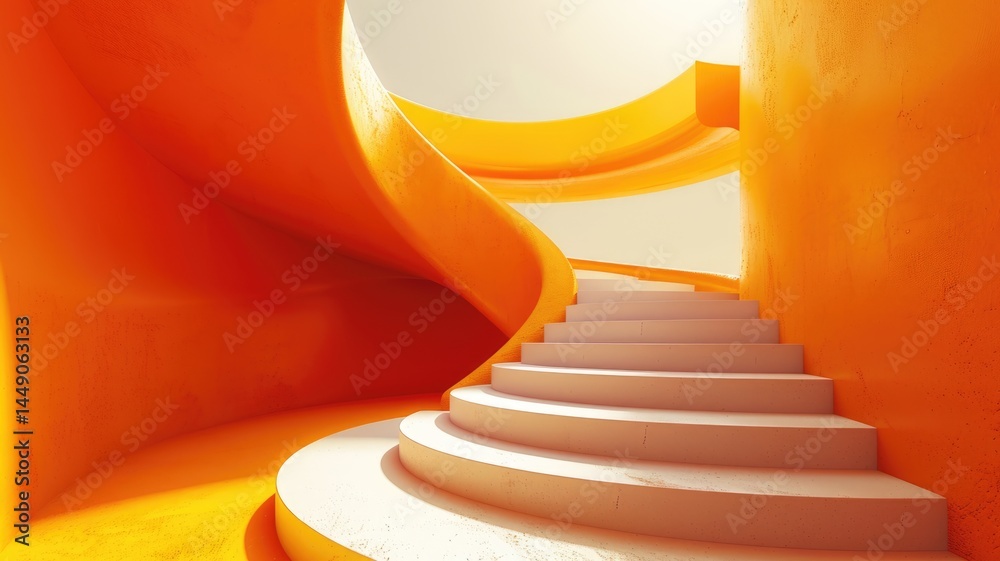 Poster this image showcases an abstract and distorted view of a yellow cylinder structure, featuring smooth