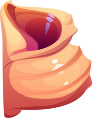 Reef seashell cartoon font letter B. Sea shell cartoon typeset sign, ocean conch vector font letter. Coral reef seashell kids ABC typeface symbol or English alphabet type element