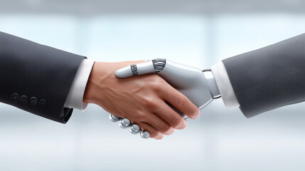 business handshake isolated on white. Generative AI