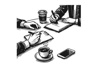 Business Networking hand drawn sketch vector illustration © Shutoda