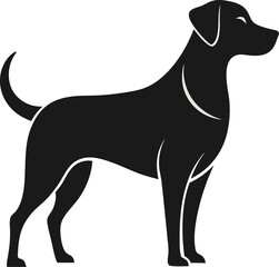 Iconic Canine Profile Black Silhouette Labrador Retriever Vector Illustration.