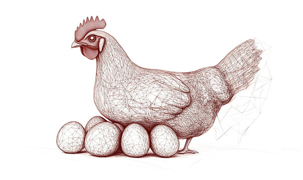 Creative conceptual illustrations of eggs, chickens - Powered by Adobe