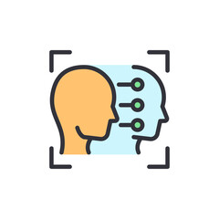 Deepfake colored icons, minimalist vector illustration ,simple transparent graphic element .Isolated on white background