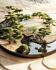 japanese garden in the garden. Generative AI