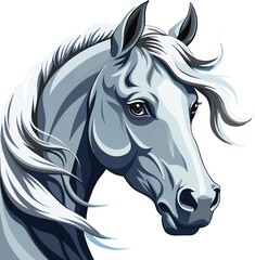  Realistic Horse Side View Art with Fine Line Work and Shaded Muzzle.