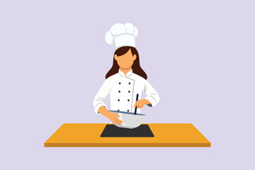 Chef activity Concept. Colored flat vector illustration isolated