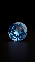 Fototapeta premium blue diamond on a black background
