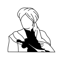 Coloring Line Art Pangeran Diponegoro Indonesian National Heroes Illustration for Independence Day, Educational, and Patriotic Celebration Design