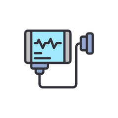 Defibrillator colored icons, minimalist vector illustration ,simple transparent graphic element .Isolated on white background