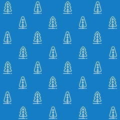 Pine Trees Vector Seamless Pattern
