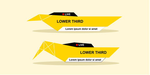 Graphic set of lower third concept design. Icon headline bar broadcasting television element. Vector illustration.