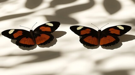 Two butterflies with colorful wings