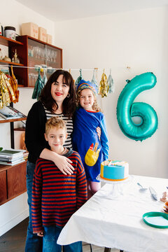 family portrait during a joyous birthday celebration