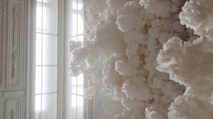 White cloud wall in interior design