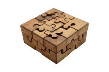 Combination puzzle box isolated on transparent background
