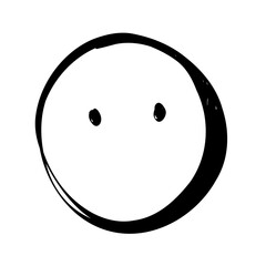 Emotionless Doodle Sketch Emotion Emoji Line Art Stickers for Scrapbook and Digital Journal Design