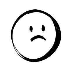 Sad Doodle Sketch Emotion Emoji Line Art Stickers for Scrapbook and Digital Journal Design