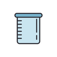 Flask colored icons, minimalist vector illustration ,simple transparent graphic element .Isolated on white background