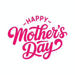 Happy Mothers day vector greeting card on white background