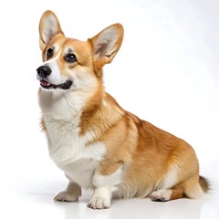welsh-corgi-breed-dog-sitting-on-a-white-background