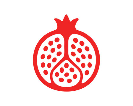 red pomegranate fruit cut open clip art preview